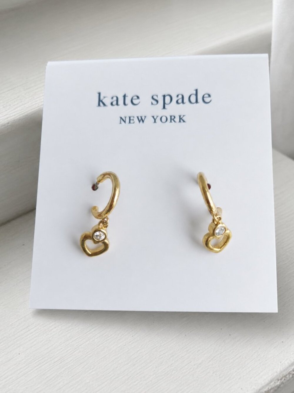shining spade gold huggie earrings